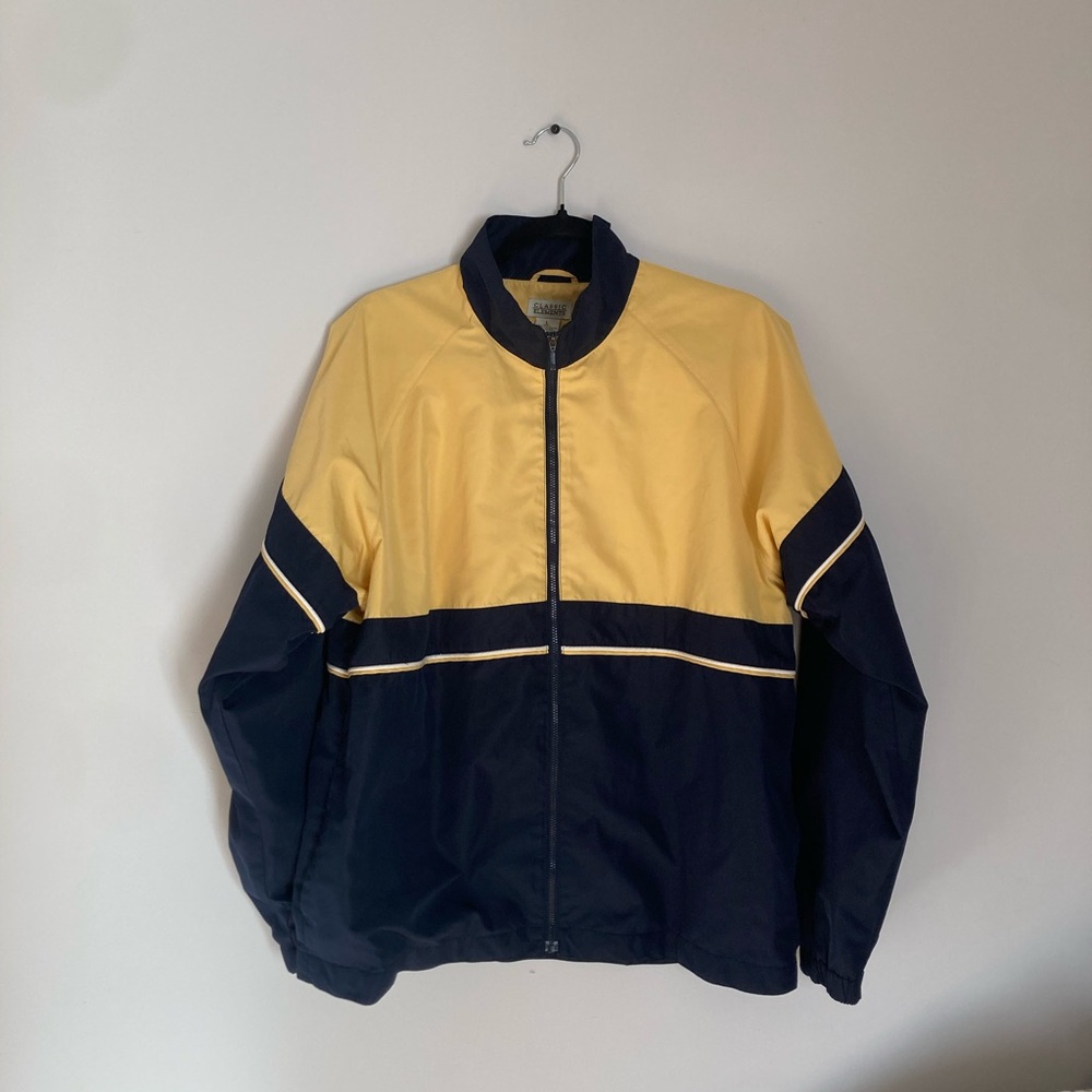Classic Elements Yellow and Black Windbreaker with Stand-Up Collar